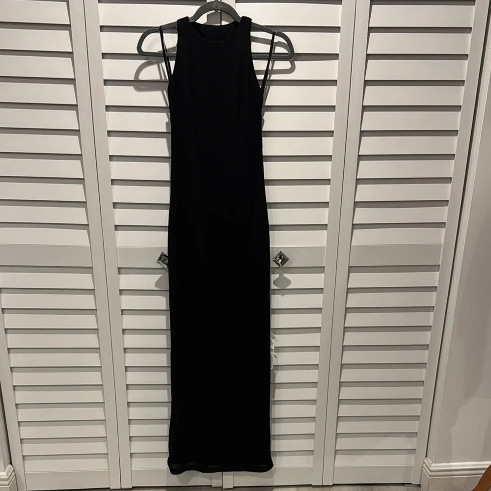 Laundry By Shelli Segal Black lined Halter Sheath Maxi Dress - Picture 1 of 10
